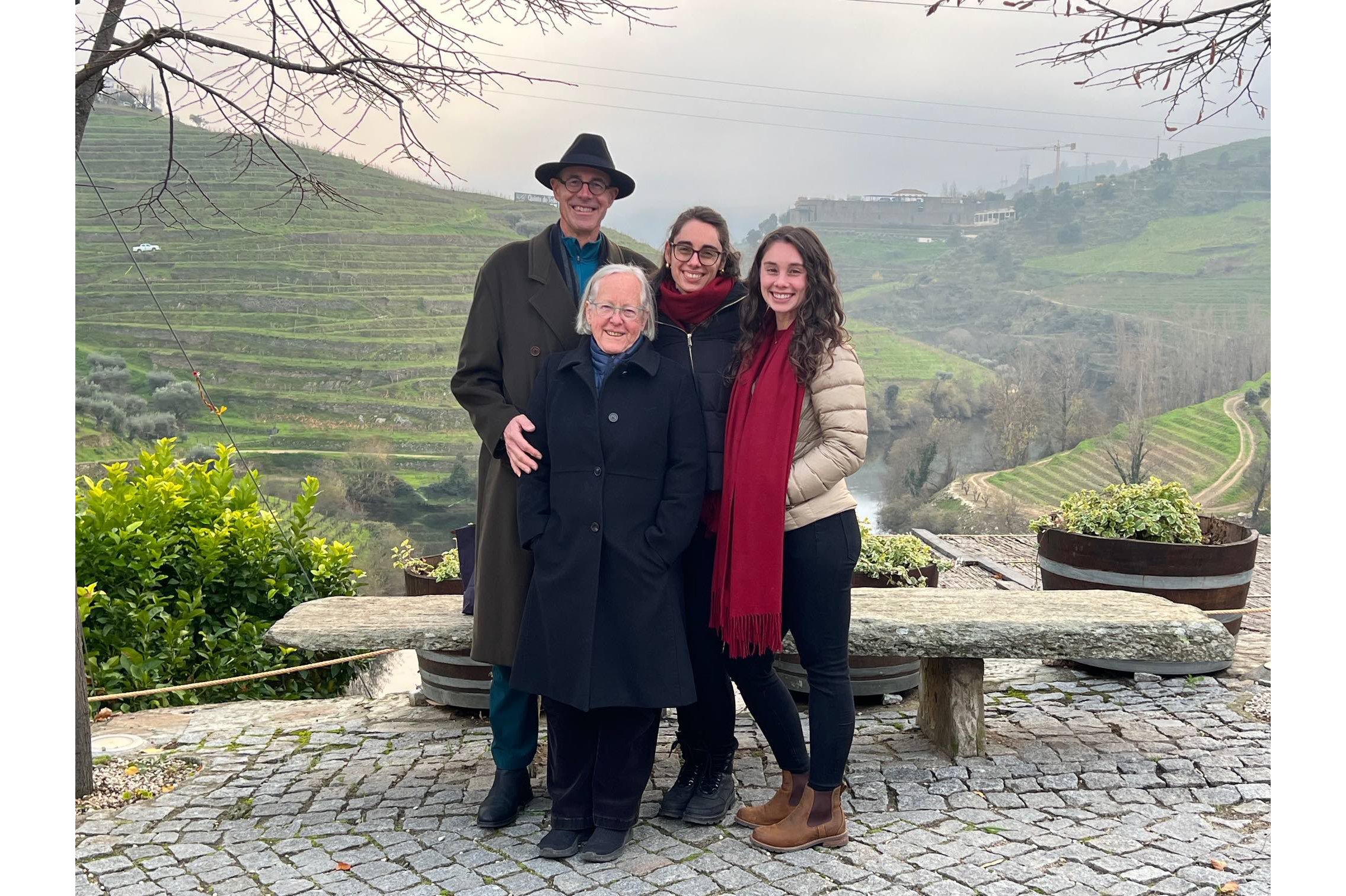 Cathy Corison, William Margin, Rose and Grace Corison Martin on their winter vacation